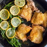 Chicken Thighs with Lemon Pepper Seasoning and Fresh Green Beans